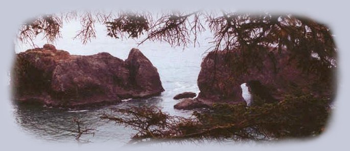 arch rock on the oregon coast.