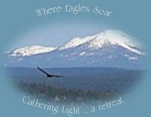 Where eagles soar: gathering light ... a retreat located in southern oregon near crater lake national park: cabins, tree houses in the forest on the river.