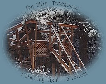 the elfin tree house at gathering light ... a retreat in southern oregon: cabins, tree houses in the forest on the river.