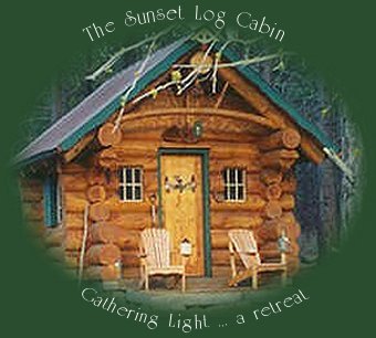 the sunset log cabin at gathering light ... a retreat in southern oregon near crater lake national park: cabins, treehouses in the forest on the river.