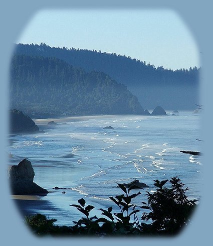 the oregon coast photographed from arcadia state park.