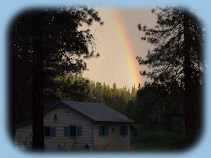 the elfin treehouse and Cabins in the forest on the river at gathering light ... a retreat located in south central oregon near crater lake national park.