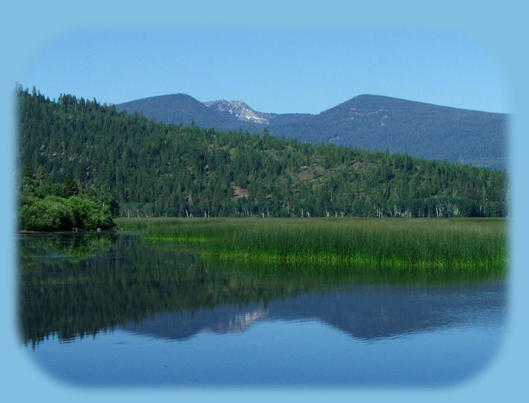 wetlands in klamath lake at eagle ridge in klamath county, located in the valley east of klamath falls between doak mountain and the cascade mountains of oregon. not far from crater lake national park located at the northern end of klamath basin. klamath basin is number one for birding in the west.