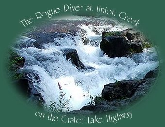 travel oregon along the rogue river at union creek on the crater lake highway in oregon.