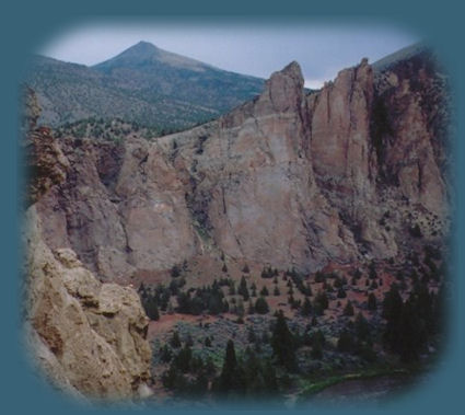 smith rock state park in central oregon, not far from bend, oregon - a haven for rock climbers and hikers alike glistens after the storm.