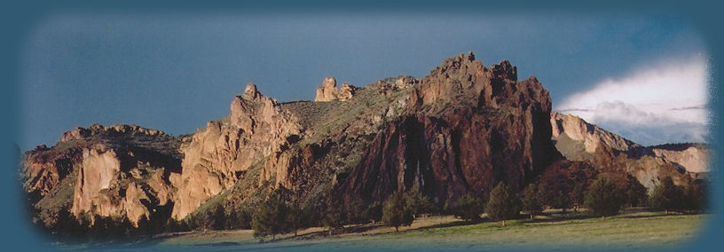 smith rock state park in the high desert of central oregon, north of bend.